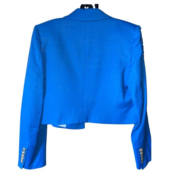 Veronica Beard Behren Notch Lapel Crop Blazer in Azure Blue. Size 12 - Picture 5 of 10